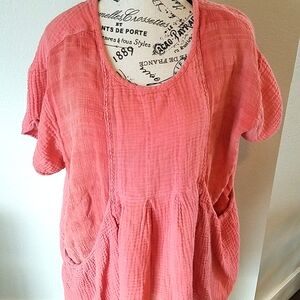 Free People Gauze Rose Tunic XS